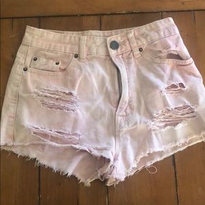 Urban Outfitters high waisted pink denim shorts